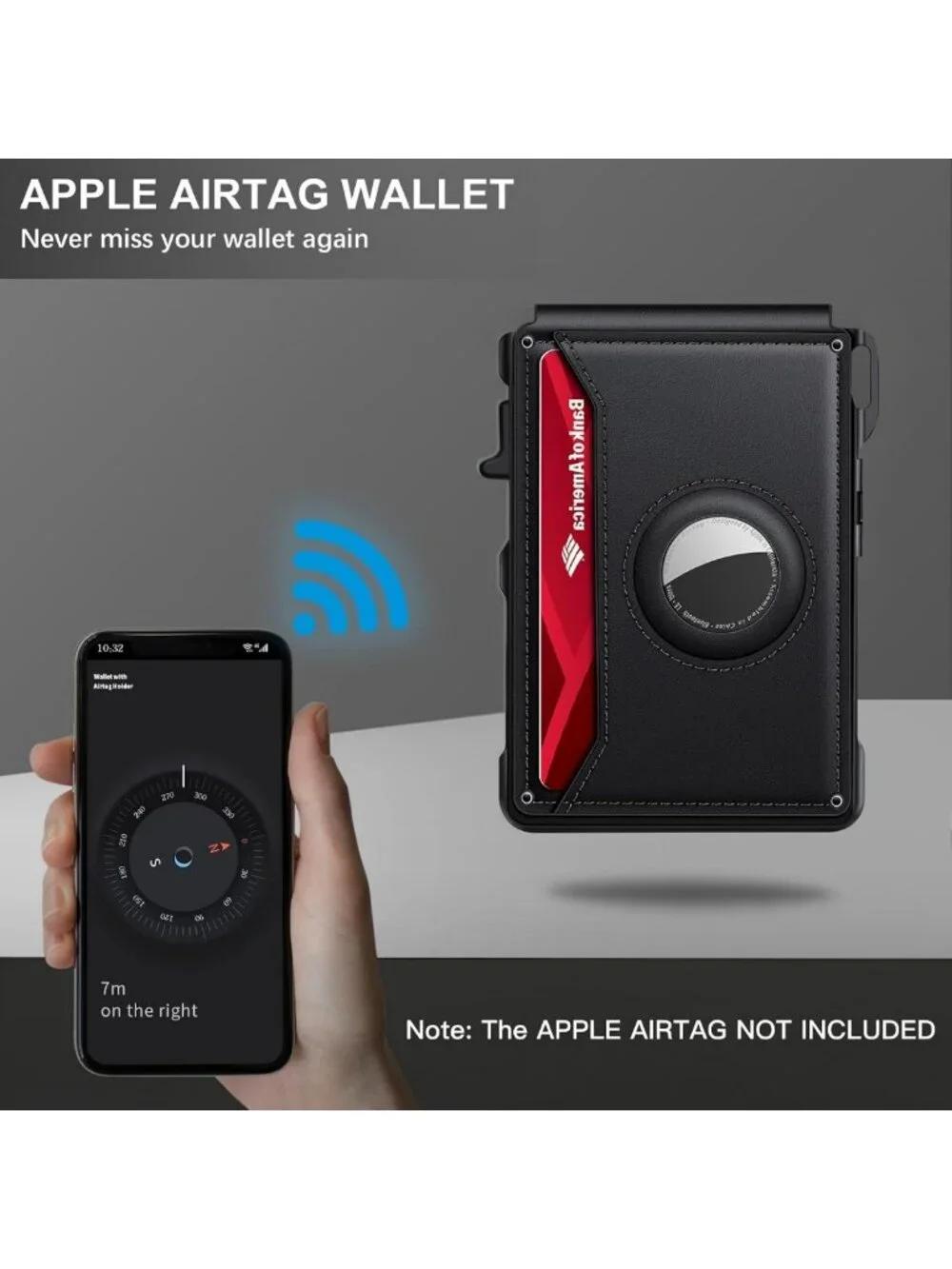 Minimalist RFID Blocking Smart Wallet for AirTag - Men's Sleek Design